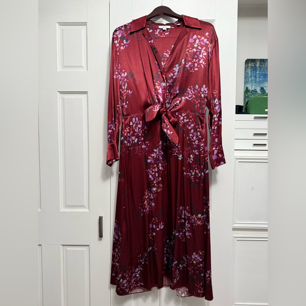Vince Burgundy Floral Dress